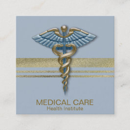 Medizinische Imitate Goldfolie Streifen Caduceus L Quadratische Visitenkarte