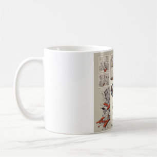 Medizinische Instrumente: Schlucken und Lächeln mi Kaffeetasse