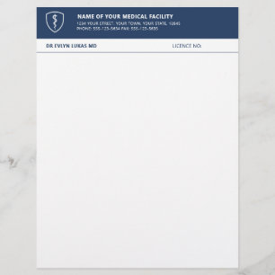 Medizinische Klinik Navy Minimalistisch Briefbogen