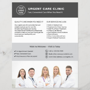 Medizinische Klinik Notfallversorgung Graues Logo  Flyer