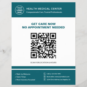 Medizinische Klinik QR Walk-In Akutversorgung Türk Flyer