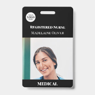 Medizinische Krankenpfleger-ID-Foto Schwarzes einf Ausweis