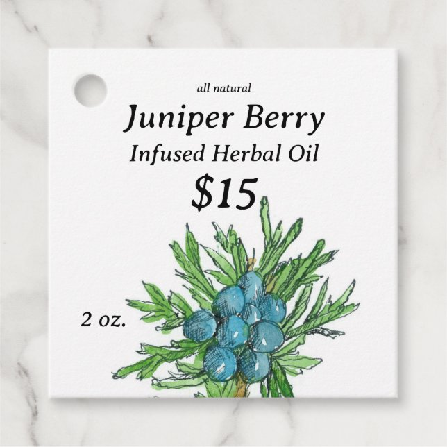 Medizinische Kräuter Juniper Natural Skin Care Pri Geschenkanhänger (Vorderseite)