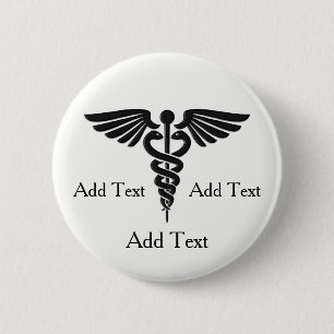 Medizinische Linien Gewohnheits-Text des Button