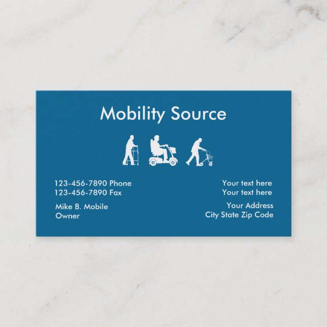Medizinische Mobilitäts-Visitenkarten Visitenkarte (Vorderseite)