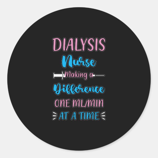 Medizinische Nephrologie RN Funny Dialysis Nurse Runder Aufkleber (Vorderseite)