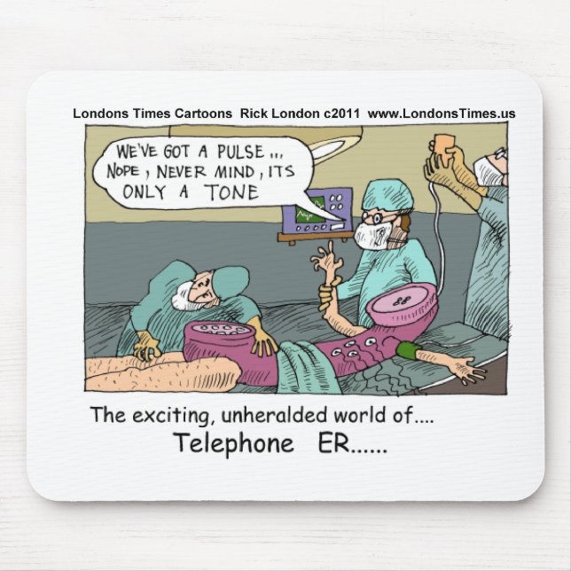Medizinische Notfallkarte 4 Telefonapparate Funny  Mousepad (Vorne)