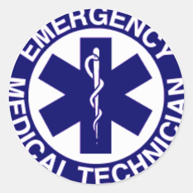 MEDIZINISCHE NOTFALLTECHNIK RUNDER AUFKLEBER (Vorderseite)