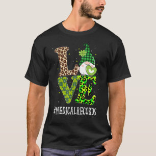 Medizinische Platten Liebe St Patricks Day Gnome L T-Shirt