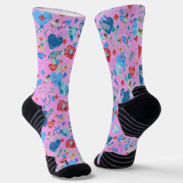 Medizinische Printwerbung mit rosa Hintergrund Socken