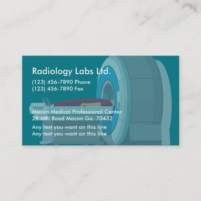 Medizinische Radiologie-Klinik-Visitenkarten Visitenkarte (Vorderseite)
