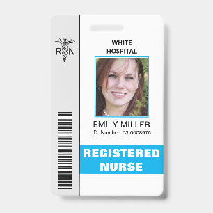 Medizinische RN-Mitarbeiter-Caduceus-Blau-Fotovorl Ausweis