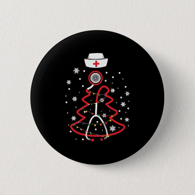Medizinische RN NUrse, frohe Weihnachten Button (Vorderseite)