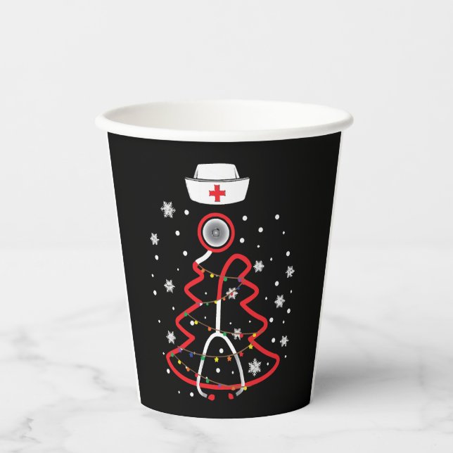 Medizinische RN NUrse, frohe Weihnachten Pappbecher (Vorderseite)