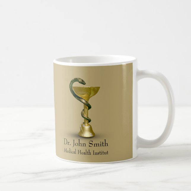 Medizinische Schlange Beige Bowl Hygieia Gold Cadu Kaffeetasse (Rechts)