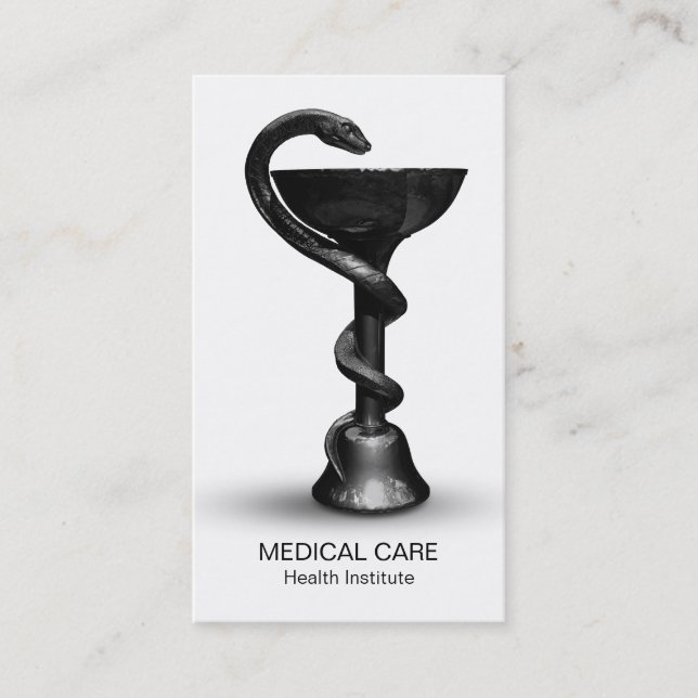 Medizinische Schlange Bowl Hygieia Schwarz-weiß Ca Visitenkarte (Vorderseite)