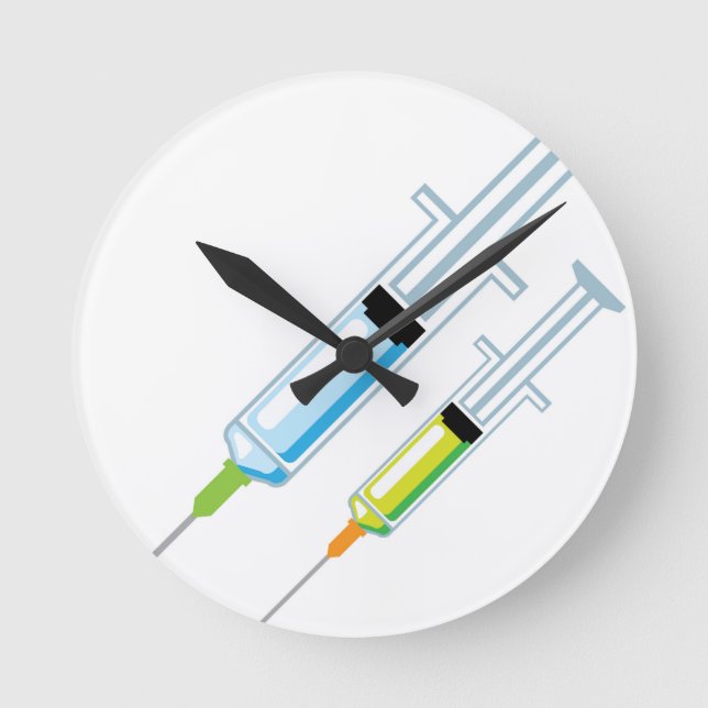 Medizinische Spritze Runde Wanduhr (Vorderseite)