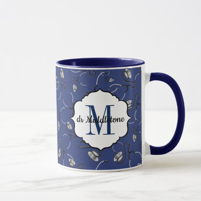Medizinische Stethoskope für Ärzte mit blauen Name Tasse (Rechts)