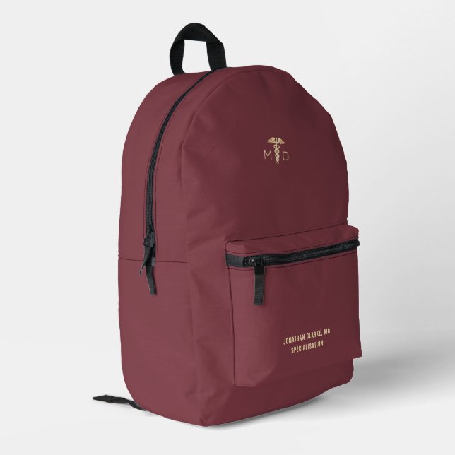Medizinische Symbol MD Doctor Personalisiert Bedruckter Rucksack (Rückseitige Ecke links)