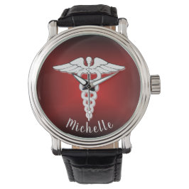 Medizinische Symbole Personalisiert Krankenschwest Armbanduhr