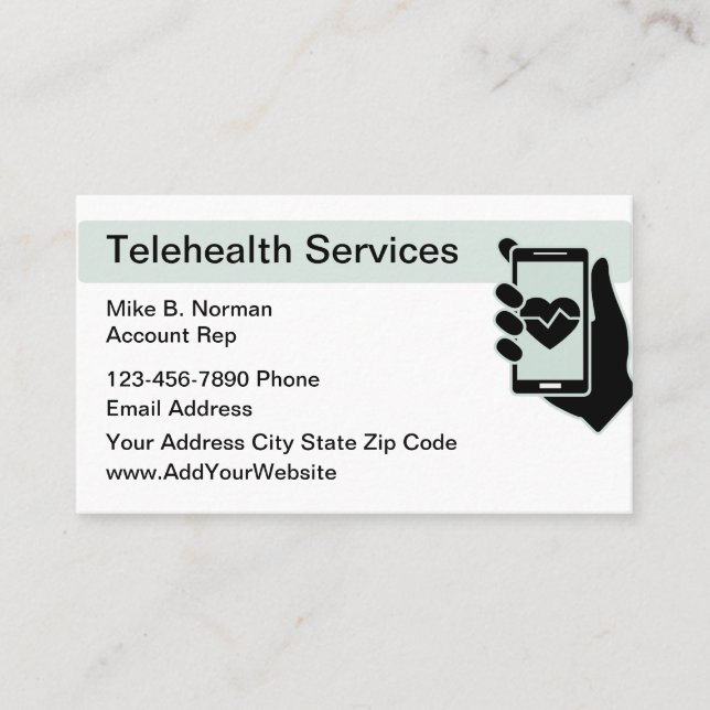 Medizinische Telehealth-Visitenkarten Visitenkarte (Vorderseite)