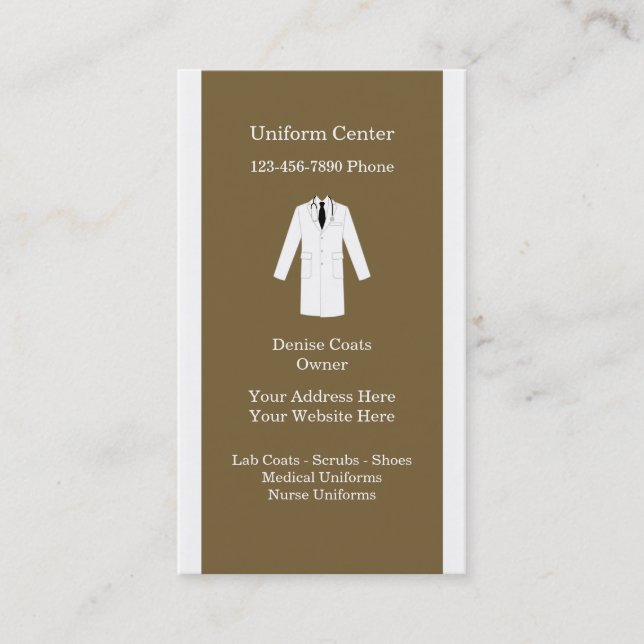 Medizinische Uniform-Visitenkarten Visitenkarte (Vorderseite)