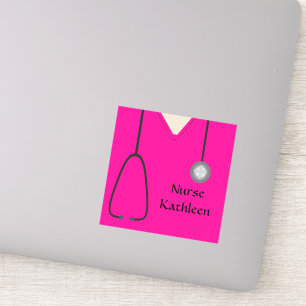Medizinische Untersuchungen Uniform Hot Pink Aufkleber