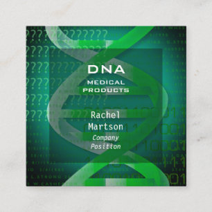 Medizinische Wissenschaft Grüne DNA Modern Quadratische Visitenkarte