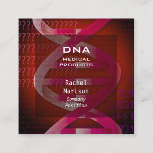 Medizinische Wissenschaft Rot DNA Modern Quadratische Visitenkarte