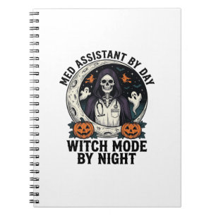 Medizinischer Assistent Halloween Hexe Vintage Gra Notizblock