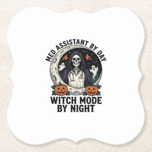 Medizinischer Assistent Halloween Hexe Vintage Gra Untersetzer