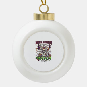 Medizinischer Assistent Hexe Skelett Spritze Kesse Keramik Kugel-Ornament