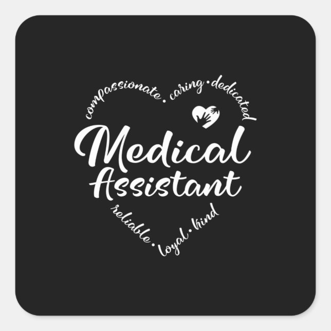 Medizinischer Assistent, MA Medizin Quadratischer Aufkleber (Vorderseite)