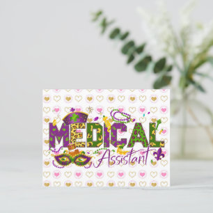 Medizinischer Assistent - Mardi Gras Postkarte