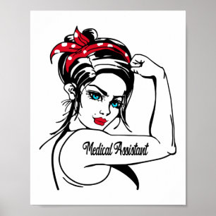 Medizinischer Assistent Rosie The Riveter Button U Poster