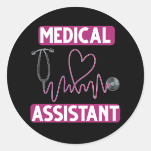 Medizinischer Assistent Stethoskop Krankenschweste Runder Aufkleber