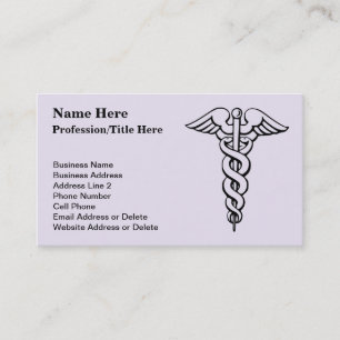 Medizinischer Beruf-Symbol Caduceus-Krankenpflege Visitenkarte