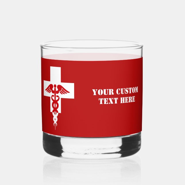 Medizinischer Beruflicher benutzerdefinierter Text Whiskyglas (Vorderseite)