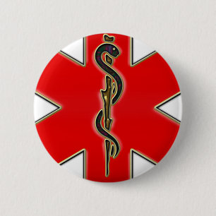 Medizinischer Caduceus Button