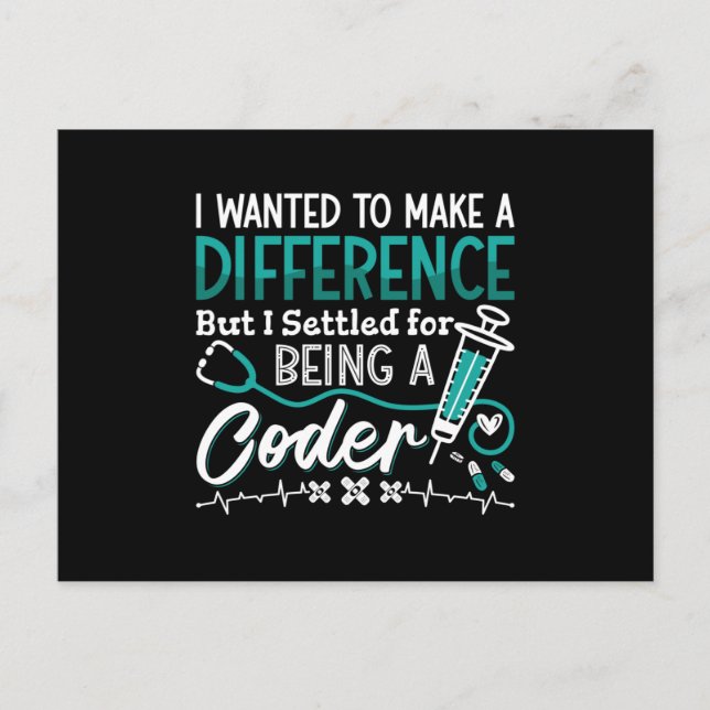 Medizinischer Code als ICD-Programmierer Postkarte (Vorderseite)