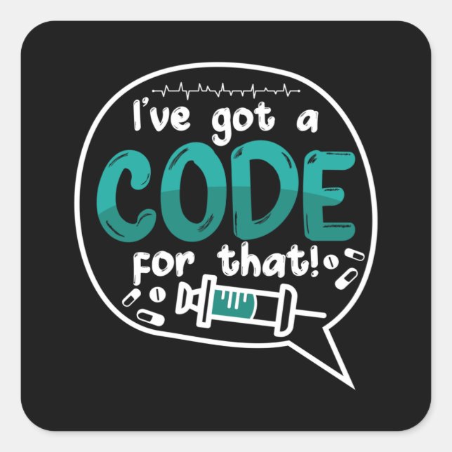 Medizinischer Code, den ich für diese ICD-Codierun Quadratischer Aufkleber (Vorderseite)