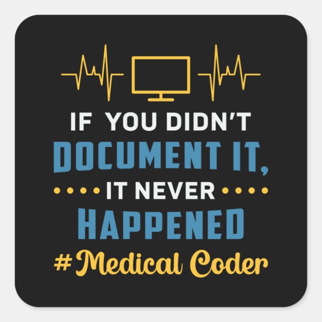 Medizinischer Code, wenn Sie den Code nicht dokume Quadratischer Aufkleber (Vorderseite)