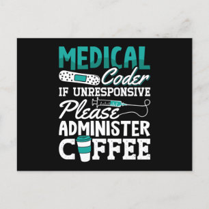 Medizinischer Coder-Kaffeekocher für ICD-Coding Postkarte