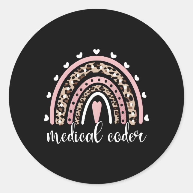 Medizinischer Coder Regenbogen Medizinischer Code Runder Aufkleber (Vorderseite)