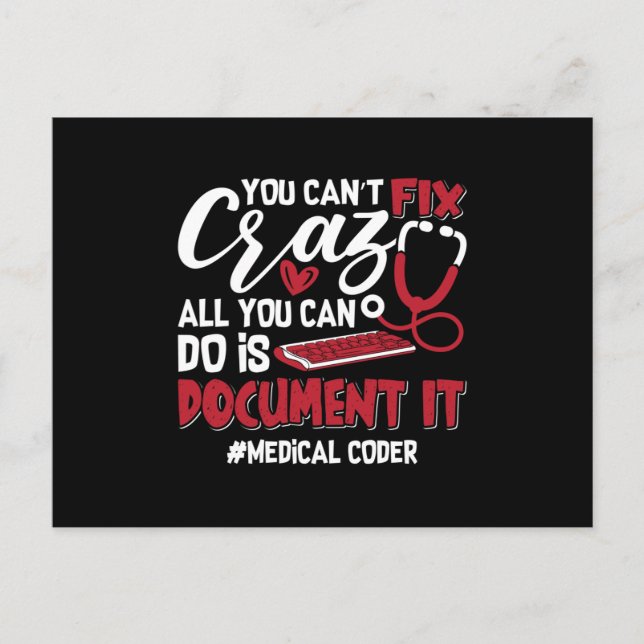 Medizinischer Coder Sie können nicht reparieren Cr Postkarte (Vorderseite)