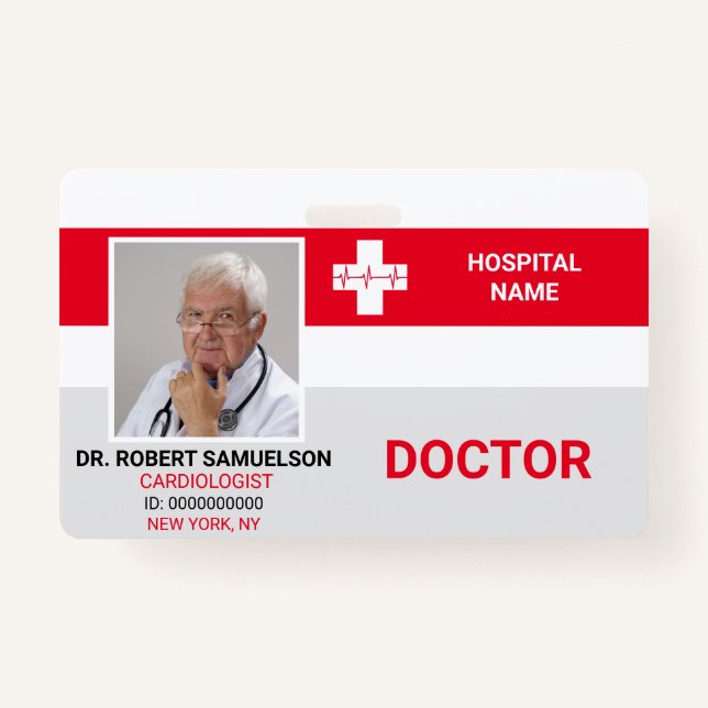 MEDIZINISCHER DOKTOR NURSE Emergency Health FOTO I Ausweis (Vorderseite)