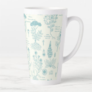 Medizinischer Garten-Herbarium in Blau und Cremewe Milchtasse