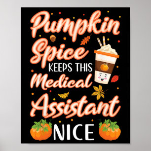 Medizinischer Istant Pumpkin Gewürz Latte Herbstse Poster