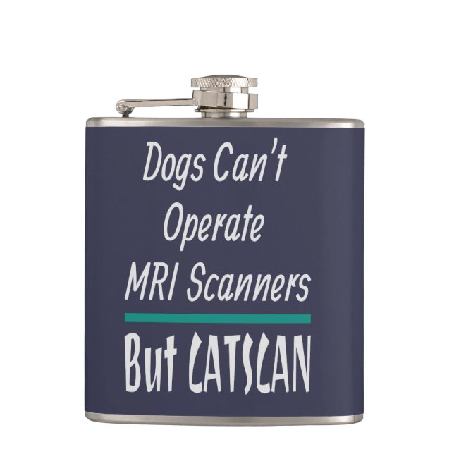 Medizinischer Joke Hunde und Katzen Vater Witz Flachmann (Vorderseite)
