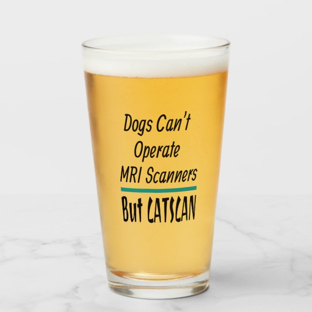Medizinischer Joke Hunde und Katzen Vater Witz Glas (Vorne (Gefüllt))
